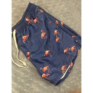Sperry swim trunks Shorts Men's Size Large Navy With Flamingo Design & Pockets‎